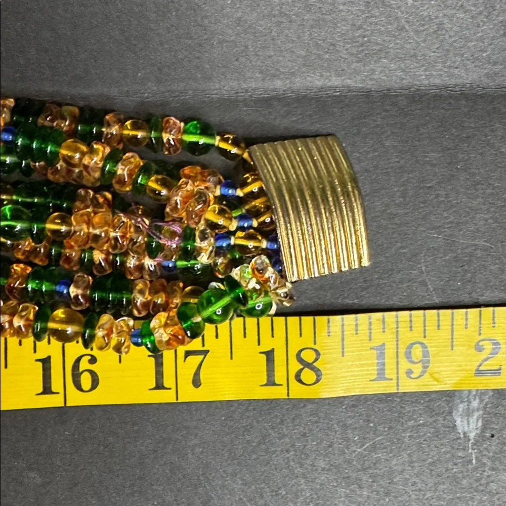 Vintage Glass Beaded Cloisonné Pendant Necklace